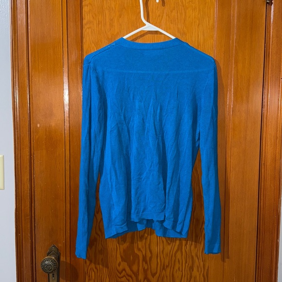2/$10 Jones new york Vibrant Blue Women's Cardigan sz large - Picture 3 of 3